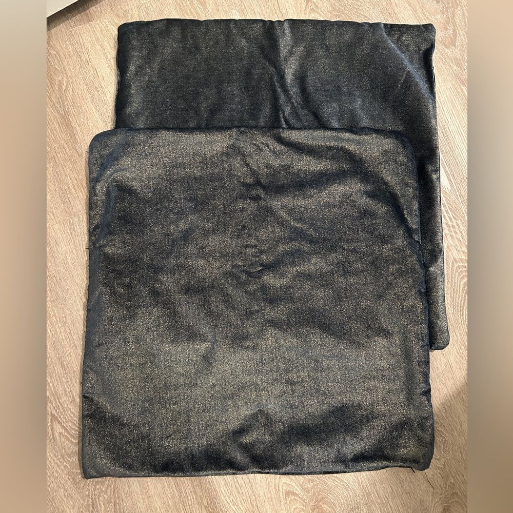 Blue Gold Pillow Shams Zipper 22” Set of 2